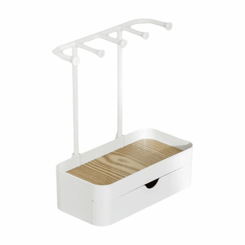 Fashion Portable Jewelry Display Holder with Drawer Box Durable Jewelry Organizer Vintage Retro Jewelry Storage Rack Desktop Use