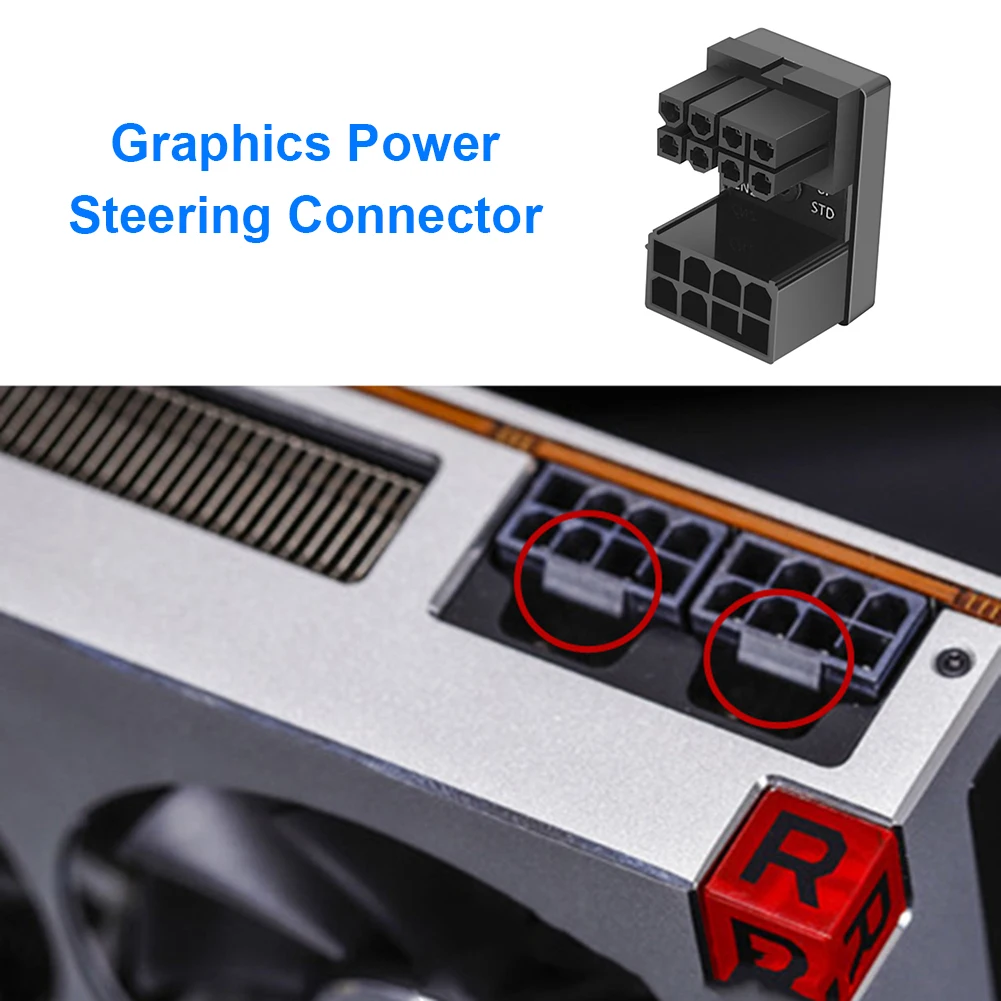 Hard Drive Cable Connecter Support Desktops Graphics Card ATX 8Pin 6Pin Female to 8Pin 6Pin Male 180 Degree Adapter