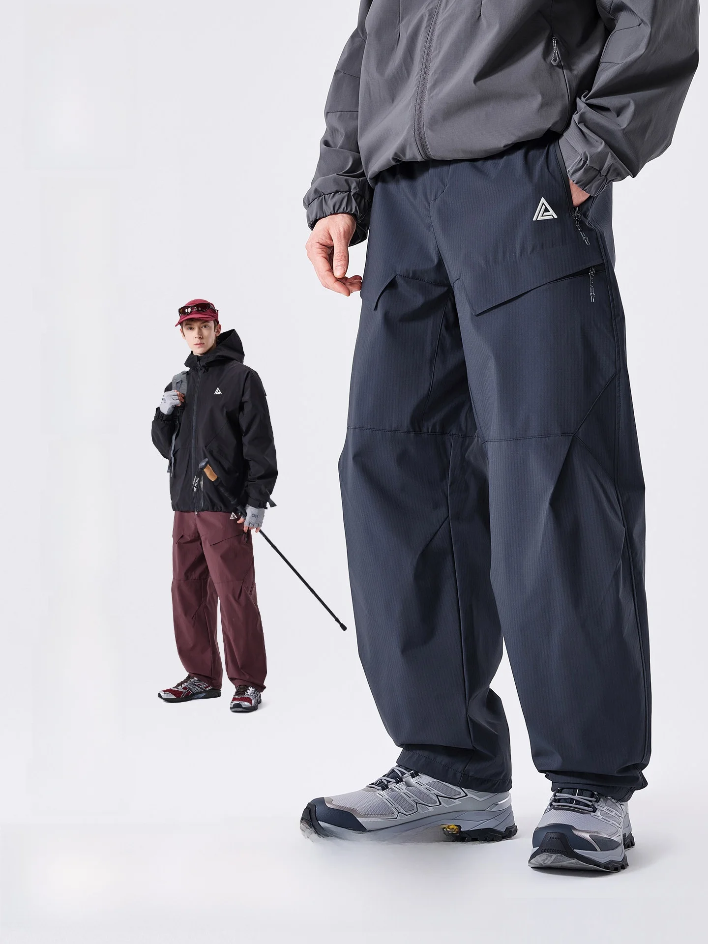LAZY DAY TFLON Men's Outdoor Hiking Pants Waterproof Windproof Bend Knife Mountain Climbing Workwear Straight Leg Polyester