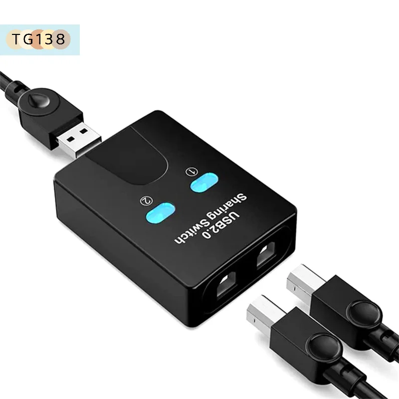 NewUSB2.0 2 Ports Hub Switch Printer Sharer Two Computers Splitter U In Share Printer Disk Device Share 2 Usb USB 1out 1 H9S3