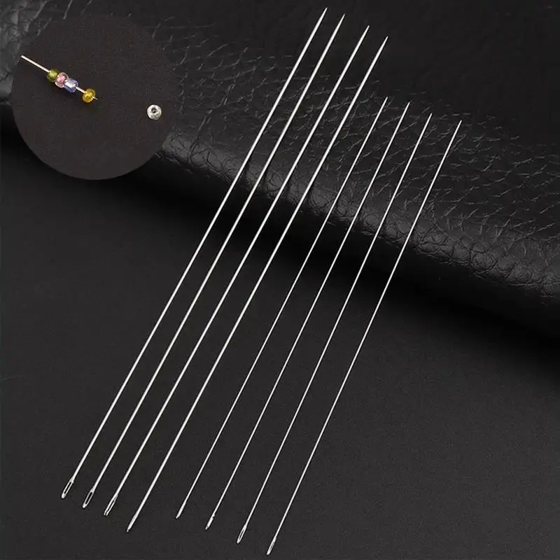 30pcs Metal Beading Needles For Beads Necklace Bracelet Tools Stainless Steel Self Threading Needle Pins For Jewelry Supplies