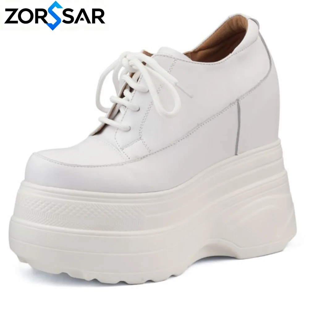 13cm High Platform Sport Shoes Wedge Flats Shoes Chunky Sneaker Casual Comfy High Brand Fall Autumn Walking Shoes 5 Inch