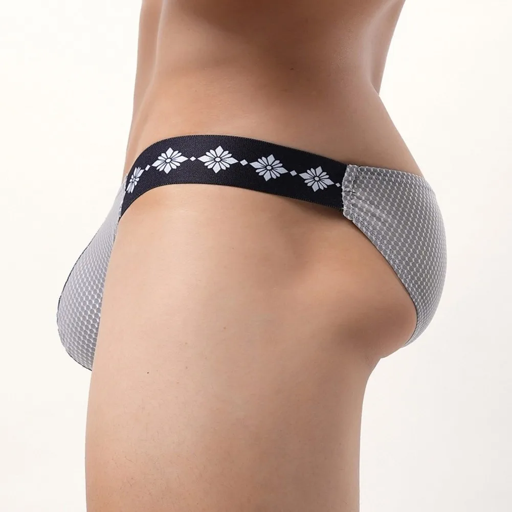 Breathable U Convex Pouch Men's Briefs Triangular Underwear Low-waist Fashion Jacquard Elastic Panties For Fitness Daily