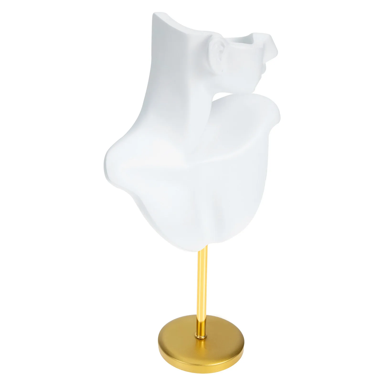 Metal Base Jewelry Display Bust Statue Resin and Metal Construction Earring Necklace Ring Holder for Retail Store Counter