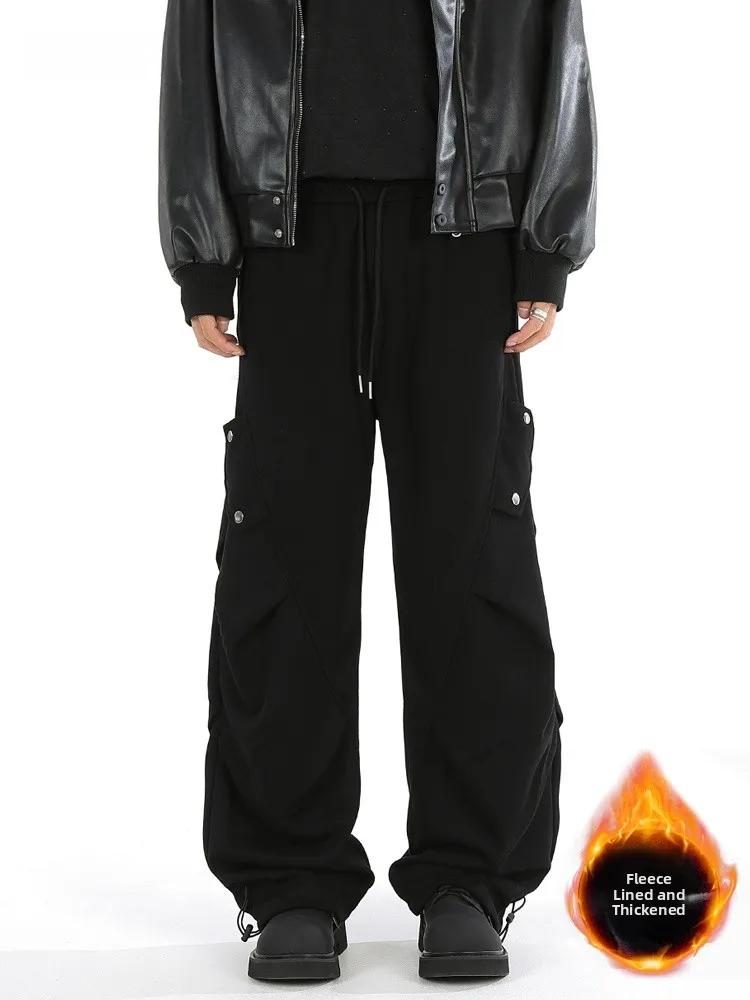 SDMADE American Style Casual Sports Pants Men's Spring Autumn New Loose Straight Leg Sweatpants Comfortable Loose Fit Trousers