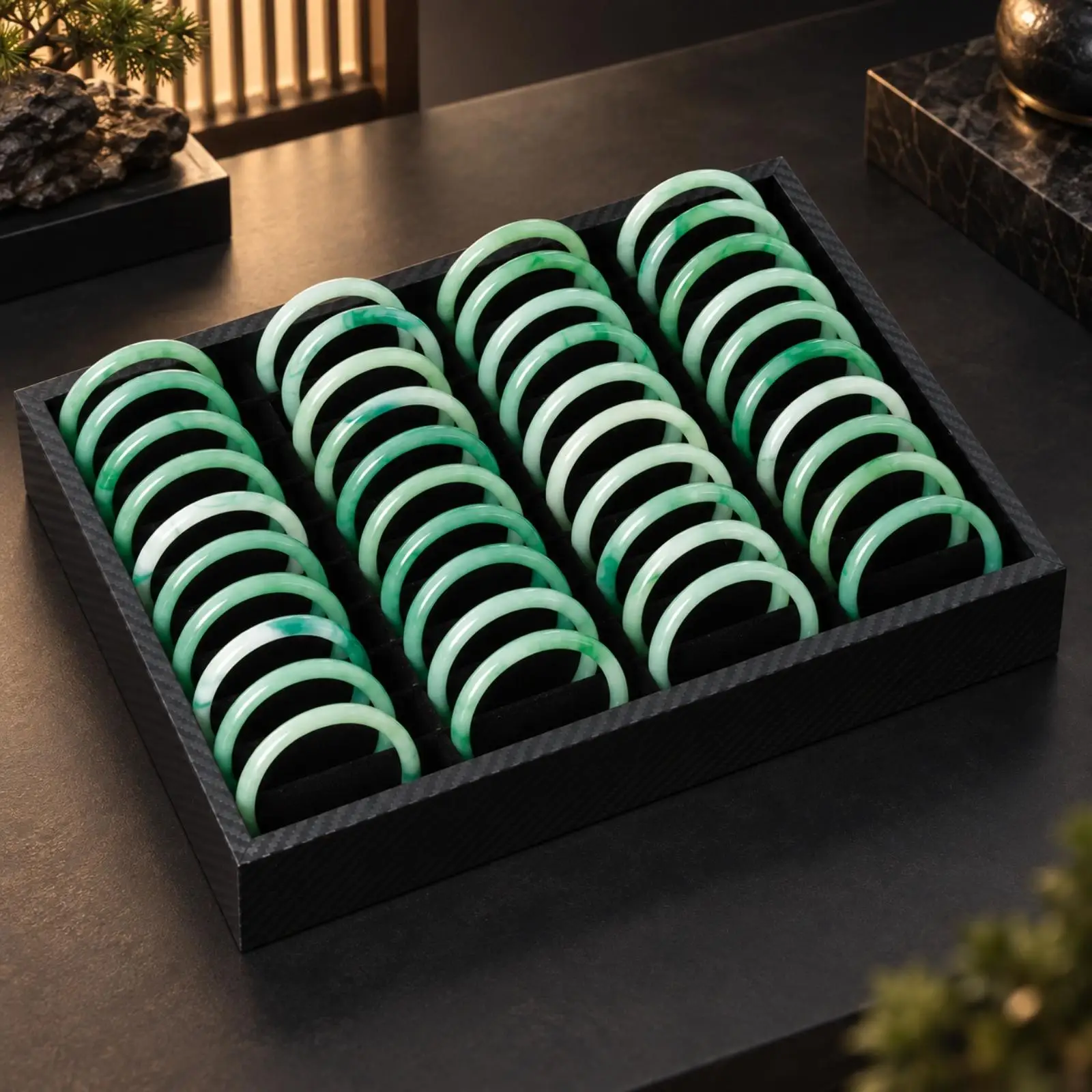 Flocking Bracelet Storage Tray with Divided Slots for Showcase Display and Jewelry Organization Solution