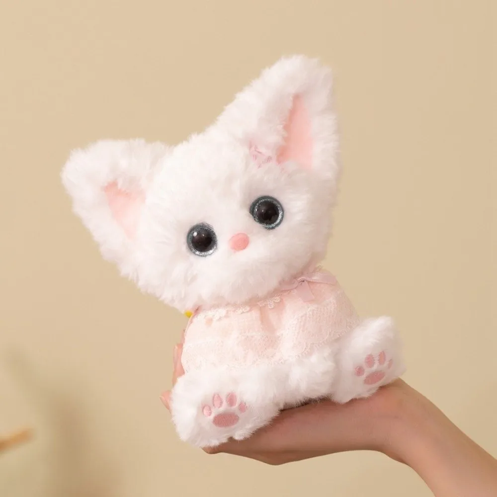 Soft Plush Plush Cat Keychain Big Ears Fluffy Texture Sleeping Cat Charm Calico Pattern Stuffed Curly Fleece Accessory