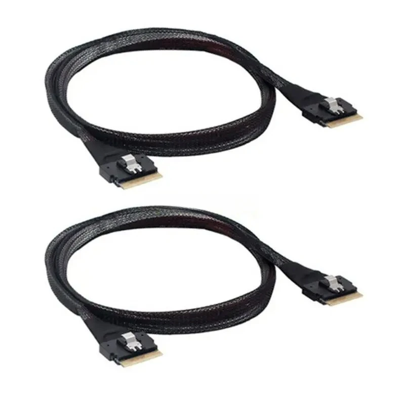 SFF-8654 Slimline 8i 74Pin Male to 74Pin SFF-8654 SAS4.0 Male Extender Cable 50cm/80cm Internal Server Cable