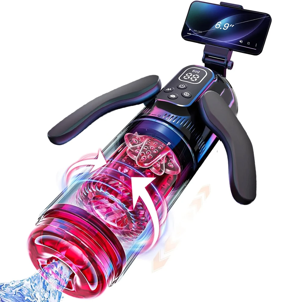 Automatic Male Masturbator  7 Thrusting Rotating Suction Modes Blowjob Sex Machine Vibrating Masturbation Stroker Dual Handles
