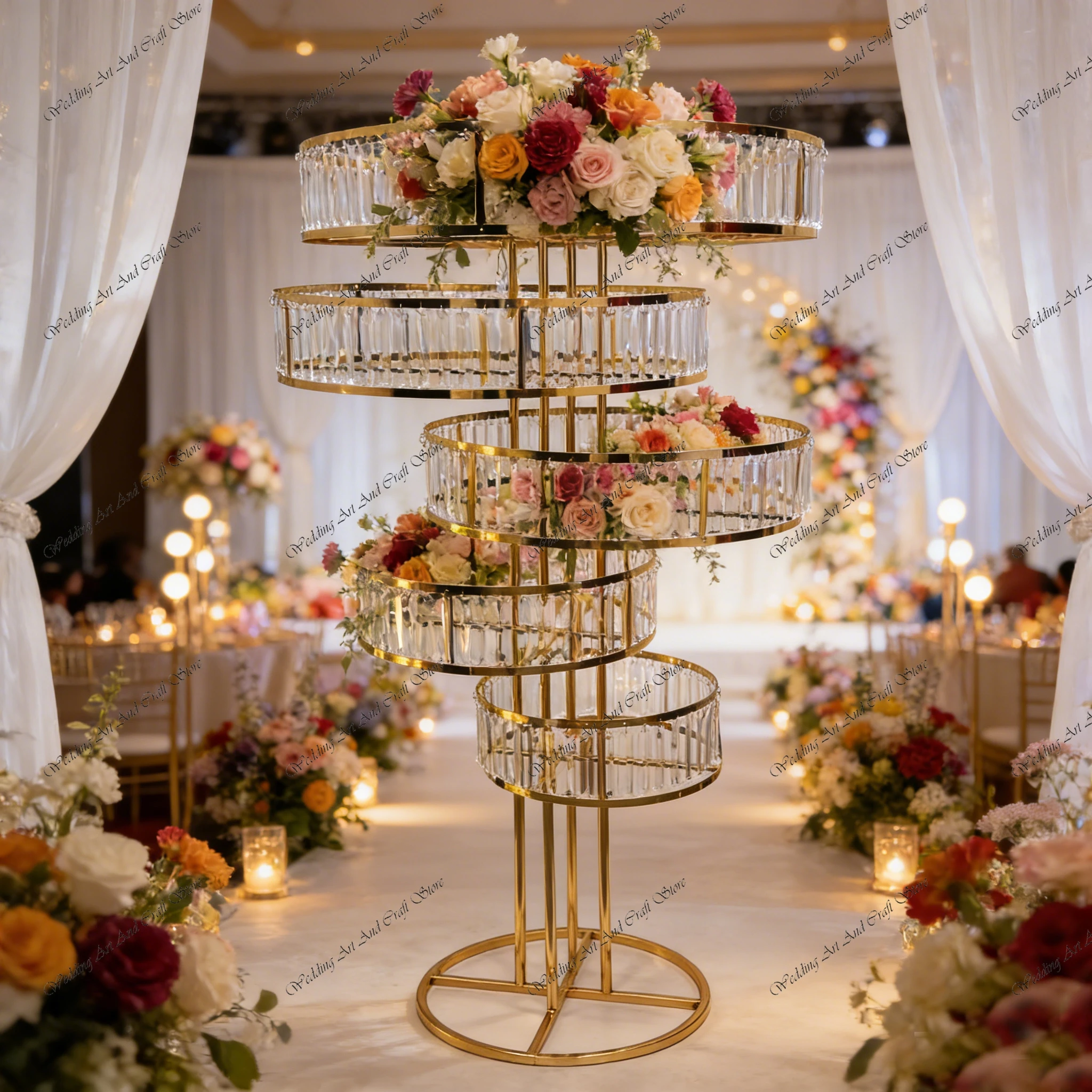 4pcs f30 130cm Acrylic Wedding Flower Stand Tall Metal Crystal Backdrop Flower Stand Iron Wedding Road Guide Centerpieces ivy825
