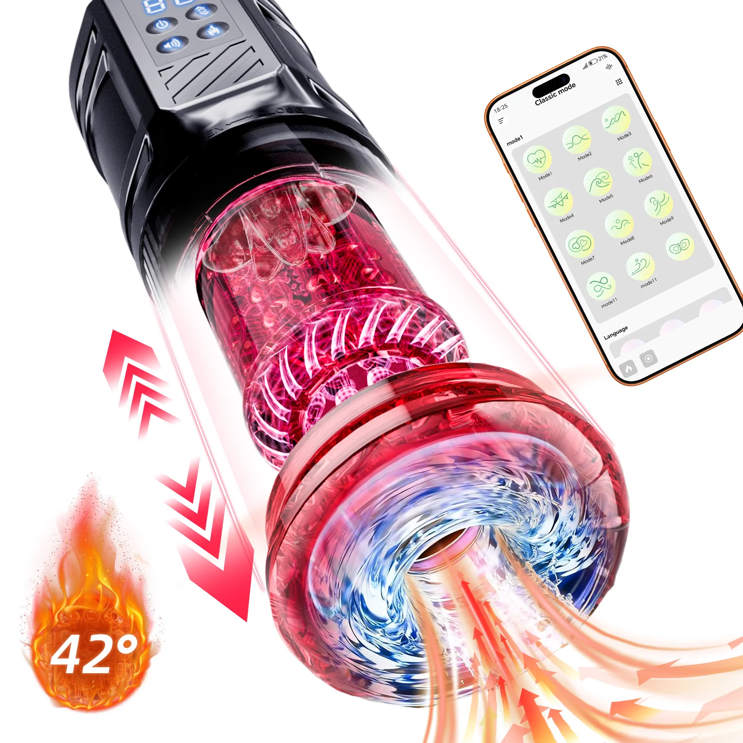 Heated Automatic Male Masturbator Thrusting Rotating Sucking Telescopic Blowjob Stroker Adult Sex Toy Pocket Pussy for Men