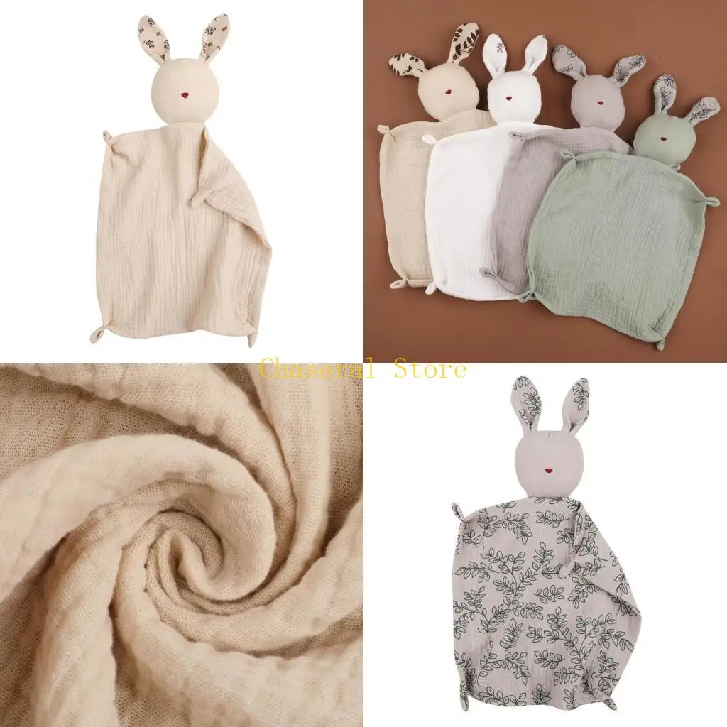 E7CE Soothe Appease Towel Printed Comforter Blanket Rabbit Saliva Towel for Infant