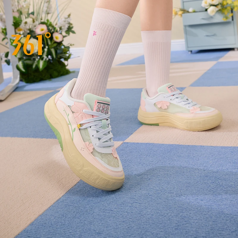 361 Degrees Women Board Shoe Spring New Breathable Versatile Anti-slip Thick-soled Comfortable Durable Female Sneakers 682526608