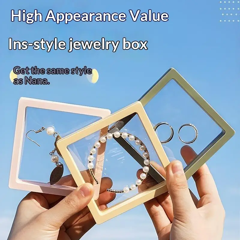 PE Film Suspension Jewelry Box Clear Display Case Dustproof Jewelry Storage Holder For Earring Necklace Ring Bracelet Collectio