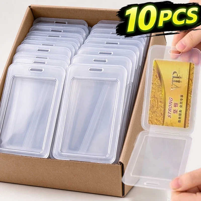 1-10Pcs Waterproof Transparent Card Cover Rigid Plastic Bus Card Holder Case Business Credit Cards Bank ID Card Sleeve Protect