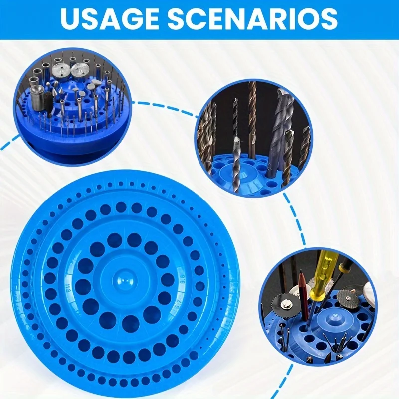 1PC Rotatable Drill Bit Storage Box Organizer for Milling Cutters Taps and Grinding Heads Plastic Tool Rack Case