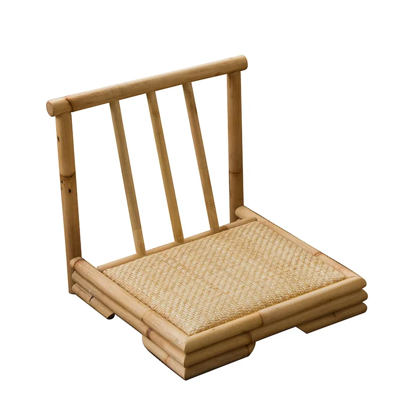 to-Bamboo and Rattan Tatami Chairs Zen Inspired Low Chair Balcony Teahouse Backrest Seat Japanese Style Room Furniture-