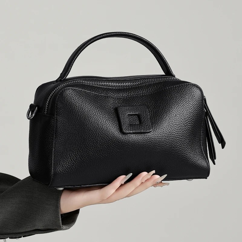 Genuine Leather Women Bags Casual Totes Handbags Luxury Designer Shoulder Bags Female First Layer Cowhide Crossbody Bags Woman