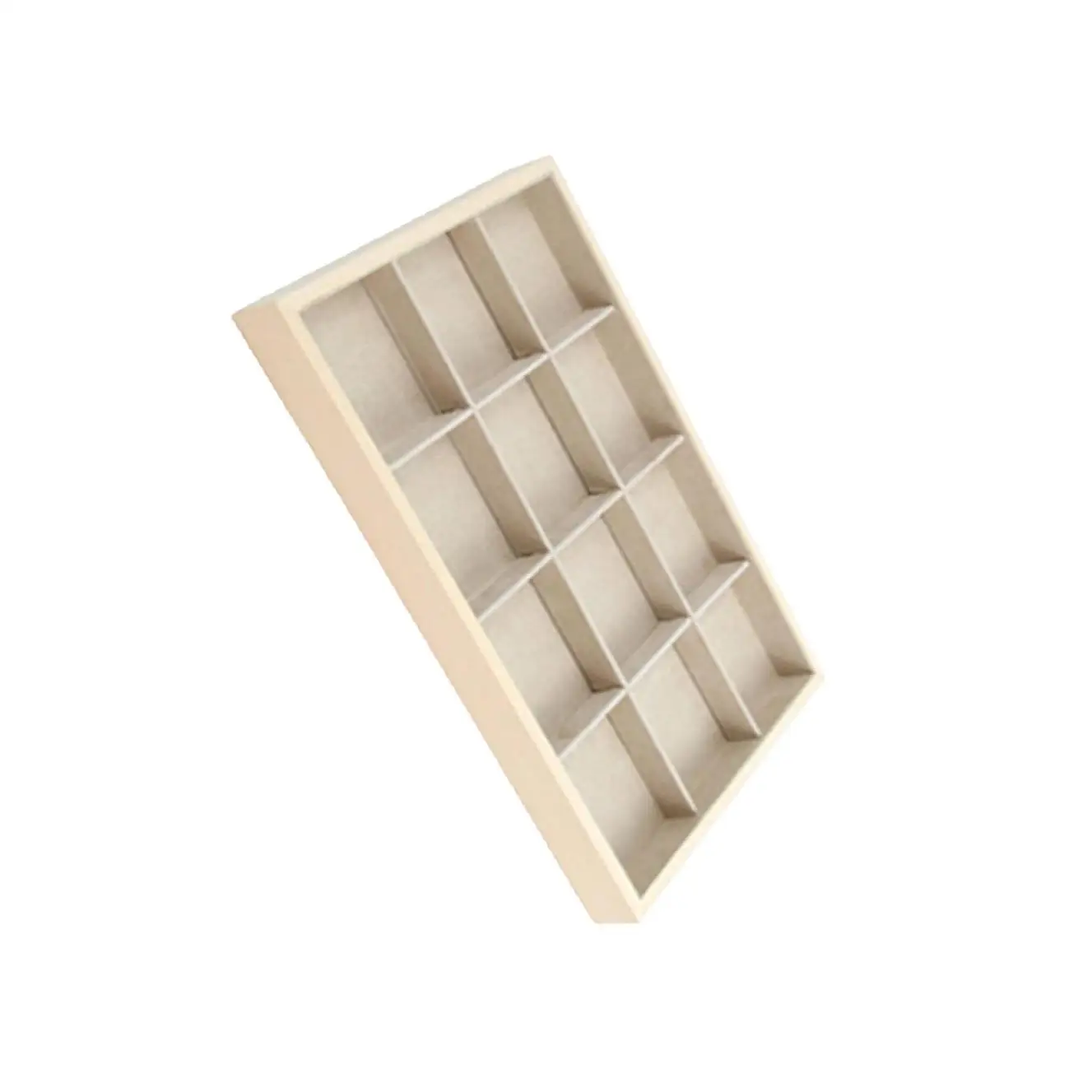 Wood Jewelry Tray Necklace Bracelet Storage Display Organiser 12 Grids Tray