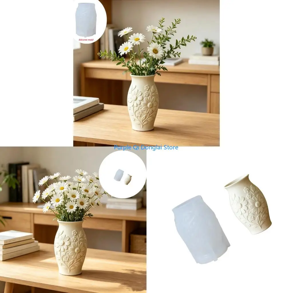 L21E Small Flower Vase Casting Mold for Silicone Resin Craft Projects
