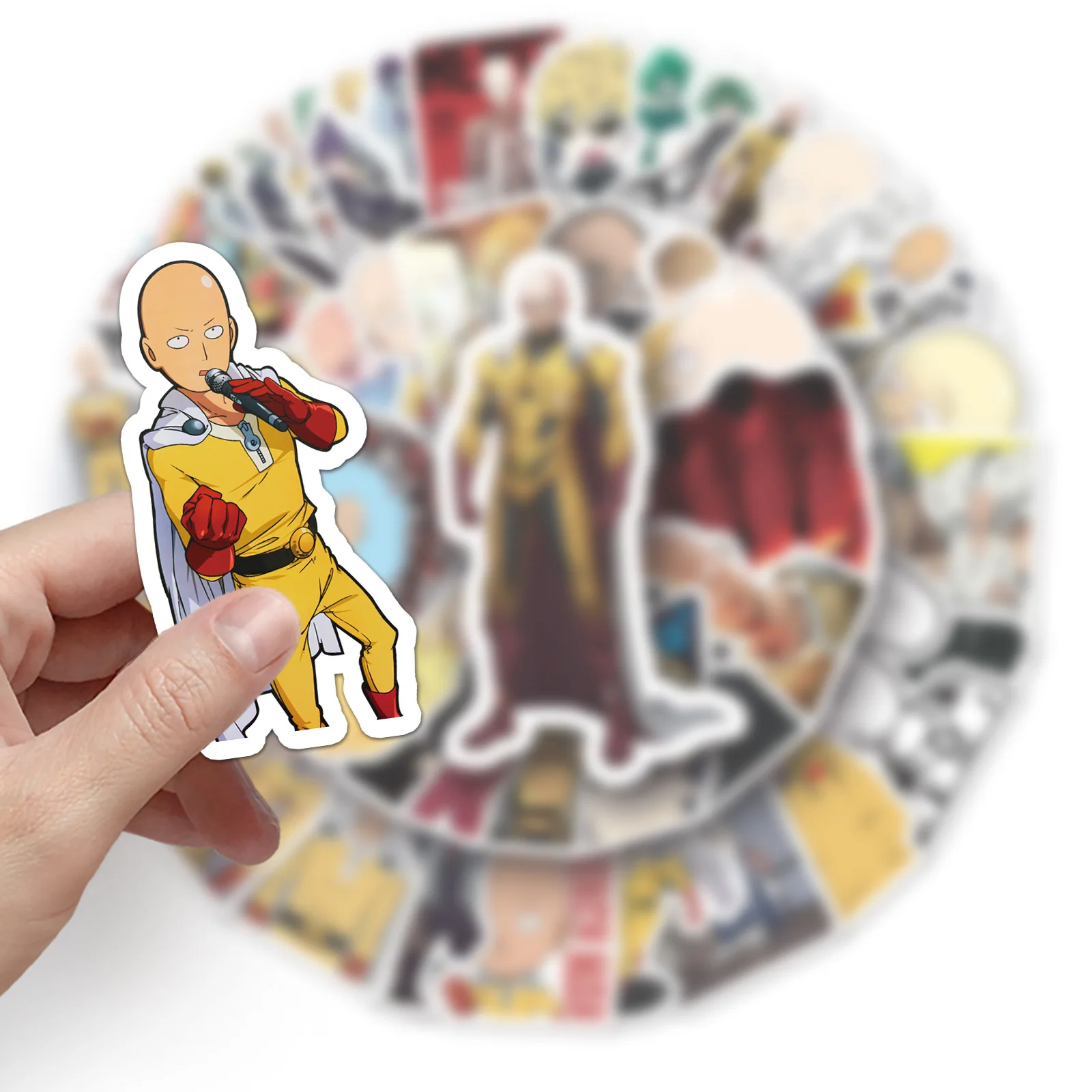 10/57PCS Anime One Punch Man Cartoon Graffiti Decorative Stickers DIY Guitar Phone Water Cup Skateboard Waterproof Stickers