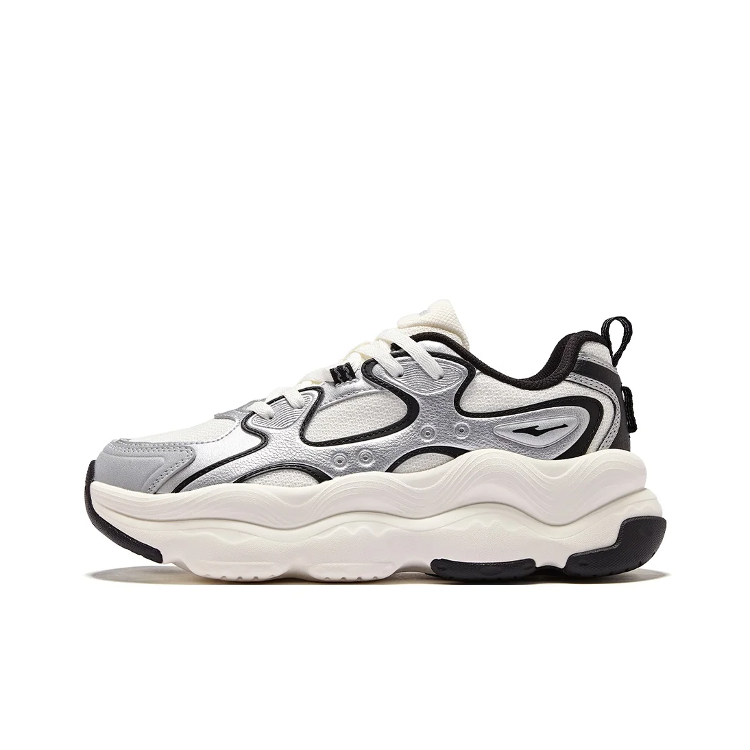 Erke Casual Shoes Women's Low Top Bright Silver/Microcrystal White 52126302114-105