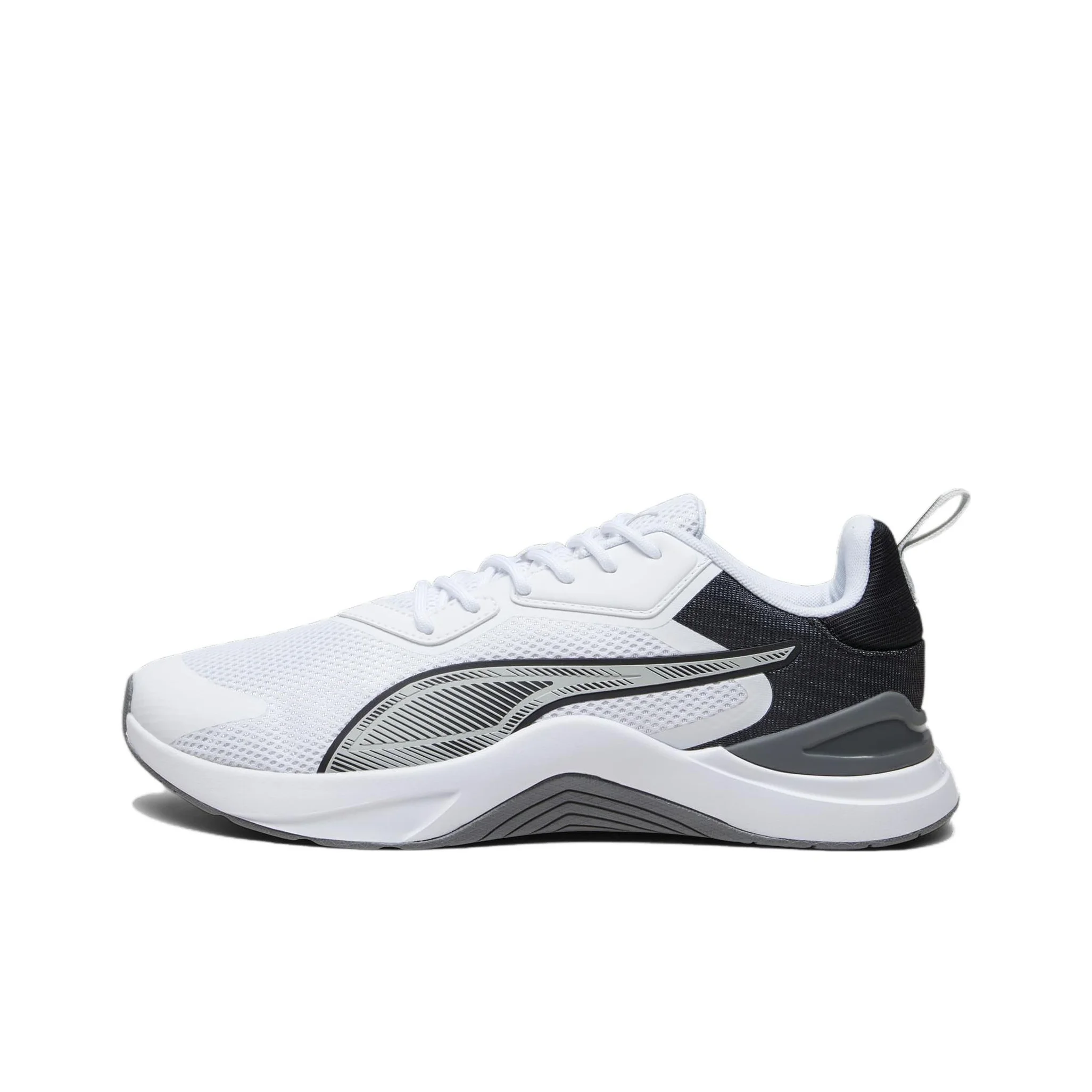 PUMA Infusion Sports Cushioning Low top Running Shoes Unisex White Black Gray 377893-11