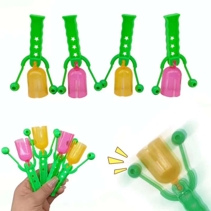 Party Carnival Ball Ringing Bell Children's Transparent Colored Hand Ringing Bell Plastic Hand Ringing Bell Boosting Toy