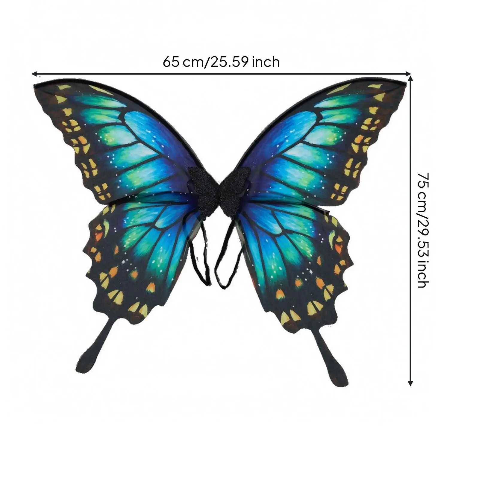 Dress Up Butterfly Wings Prop for Cosplay Costume with Secure Tie Straps for Art Shows