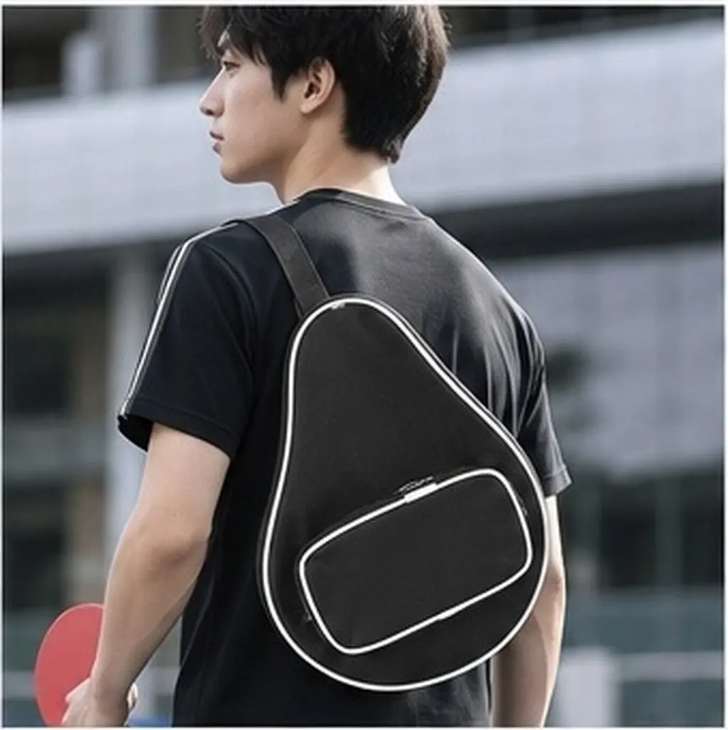 Ping Pong Paddle Bag Portable Thickened Protection Gourd Design Full Surround Zipper Table Tennis Racket Case Ball Holder