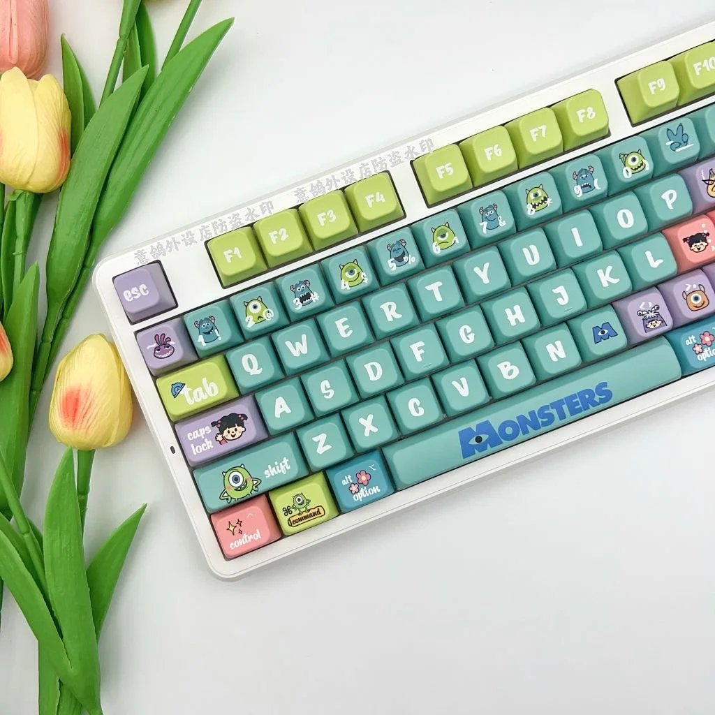 MDA Keycap Cute Cartoon Set of Keys PBT MOA Height Keycap Diy Creative For 61/87/104/108 Mechanical Keyboard Keycaps