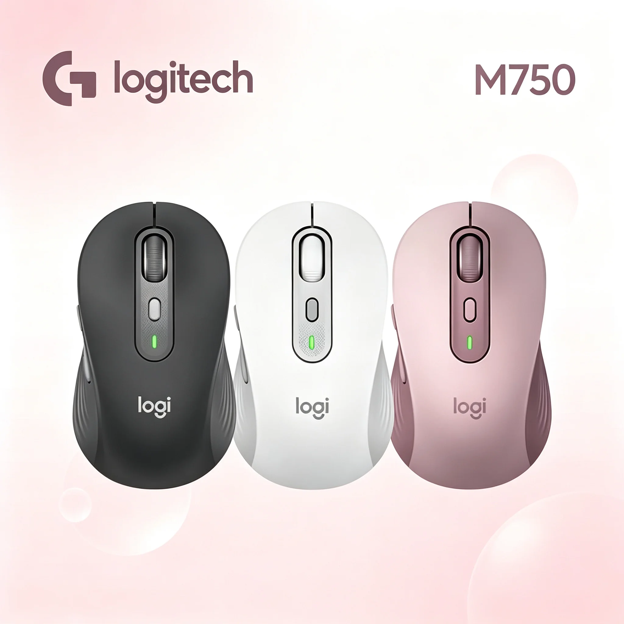HomeOffice Hybrid Logitech M750 Bluetooth Wireless Mouse,6 Programmable Keys,Max 4000 DPI EasySwitch 3Device Mice For Desktop