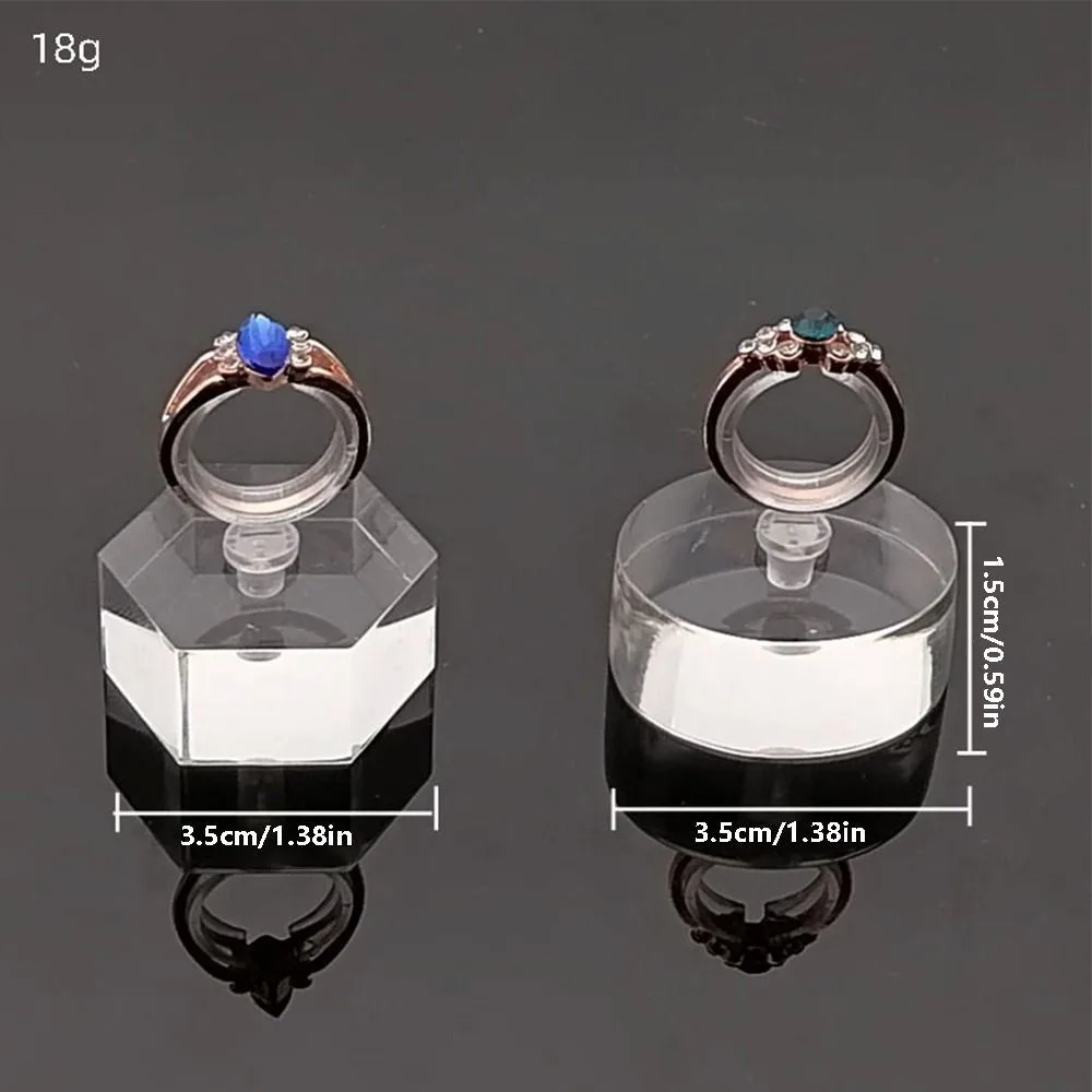 Geometric Clear Acrylic Ring Display Stand Wedding Ring Box Earrings Jewelry Ring Organizer Holder Jewellery Stands Showcase