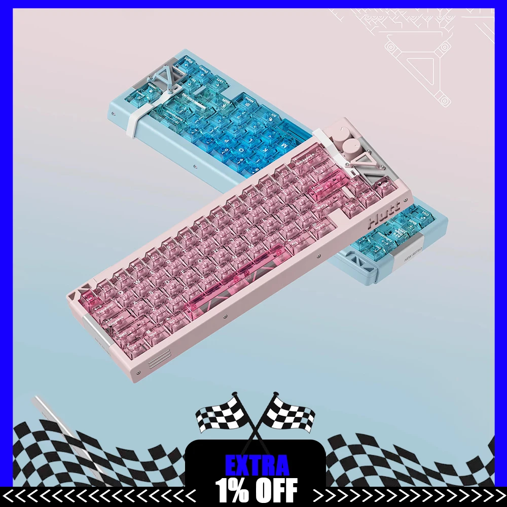 DEADLINE NewRetro#66v2 Ver.Hutt/Wave Mechanical Keyboard Kit New Liner Structure Electrostatic Coating Mechanical Keyboard Set