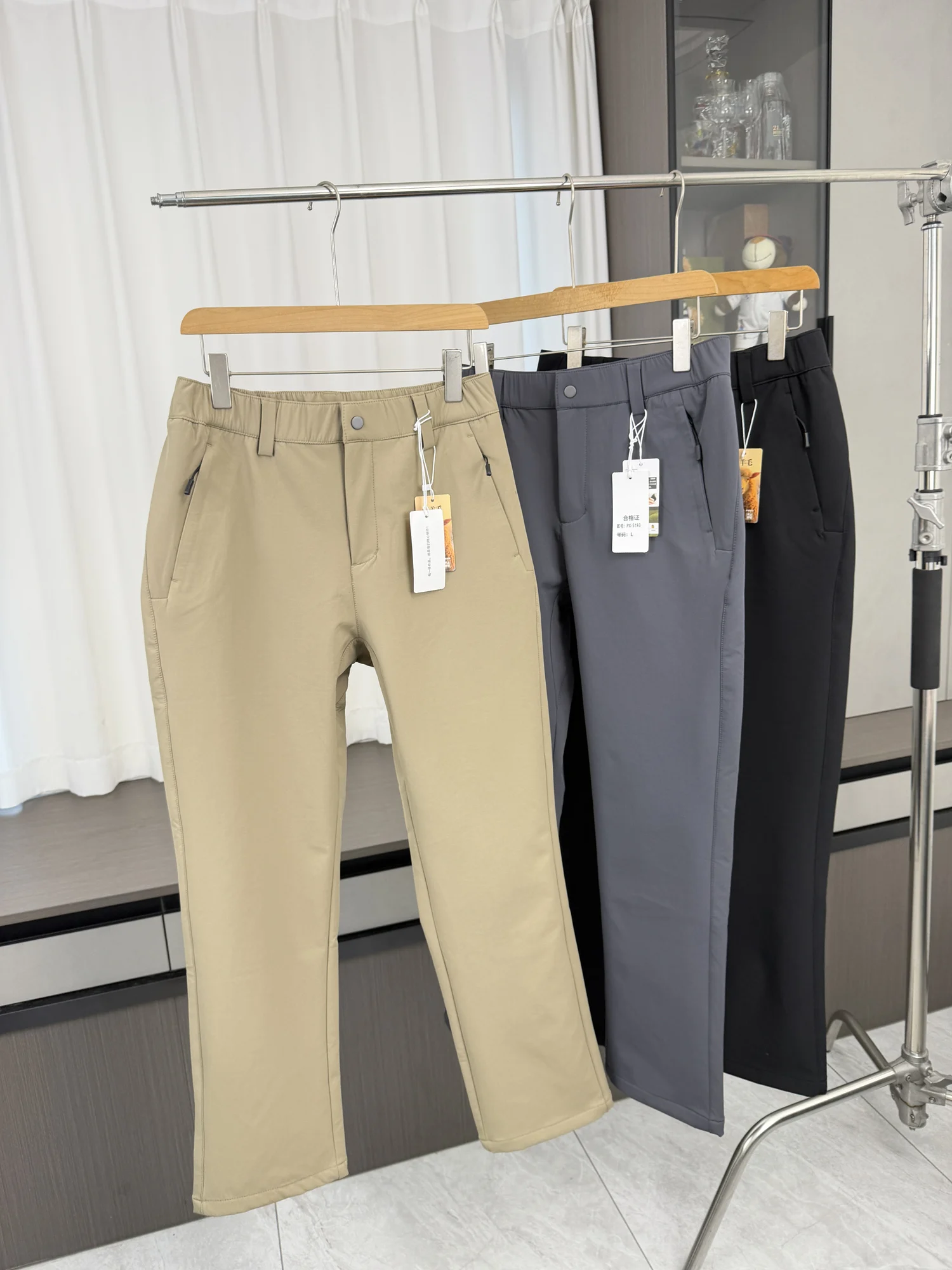 Outstanding Fit 3D Tailored Men's Autumn Casual Pants Breathable Wool Blend Straight Leg Warm Style Casual Comfortable
