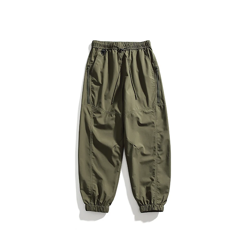 Men's Vintage Paratrooper Cargo Pants Tactical Combat Casual Loose Fit Elastic Cuff Streetwear