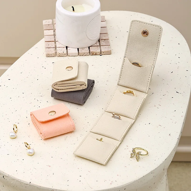 Fashion Velvet Jewelry Display Bag Container Foldable Necklace Ring Packing Bag Storage Case Earrings Organizer Jewelry Packing