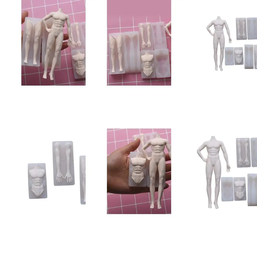Silicone Male Body Mould For DIY Clay Figure Sculpture Light Hand Tool