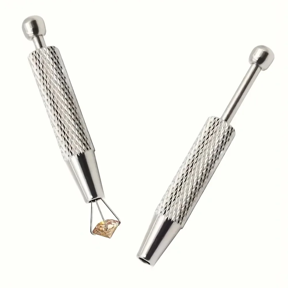 2Pcs 4Prong Diamond Grabber Tool, Stainless Steel Gemstone Bead PickUp Gripper for Jewelry Stone Setting Watch Repair