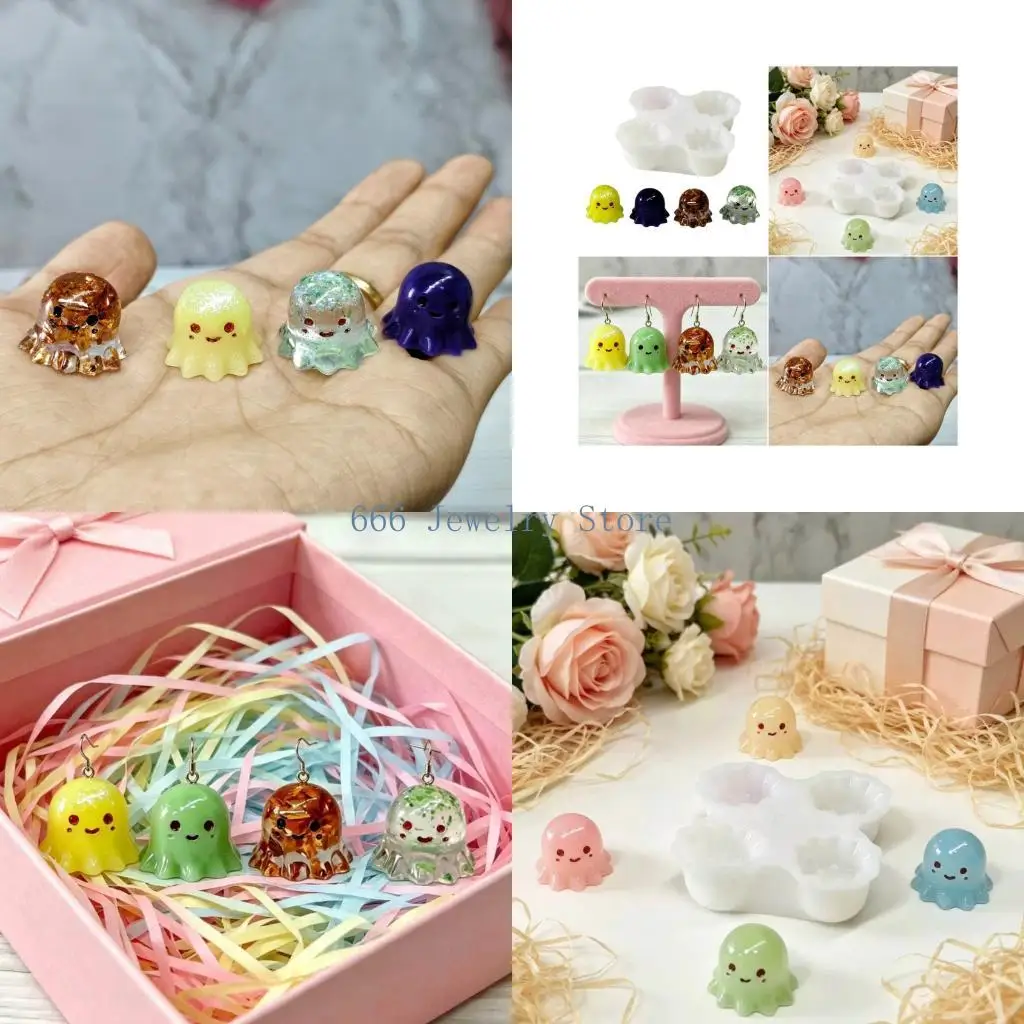F2TD 1Pc Adorable Specter Silicone Molds Adorable Specter Pendant for DIY Resin Keychains Pendants and Miniature Decorations