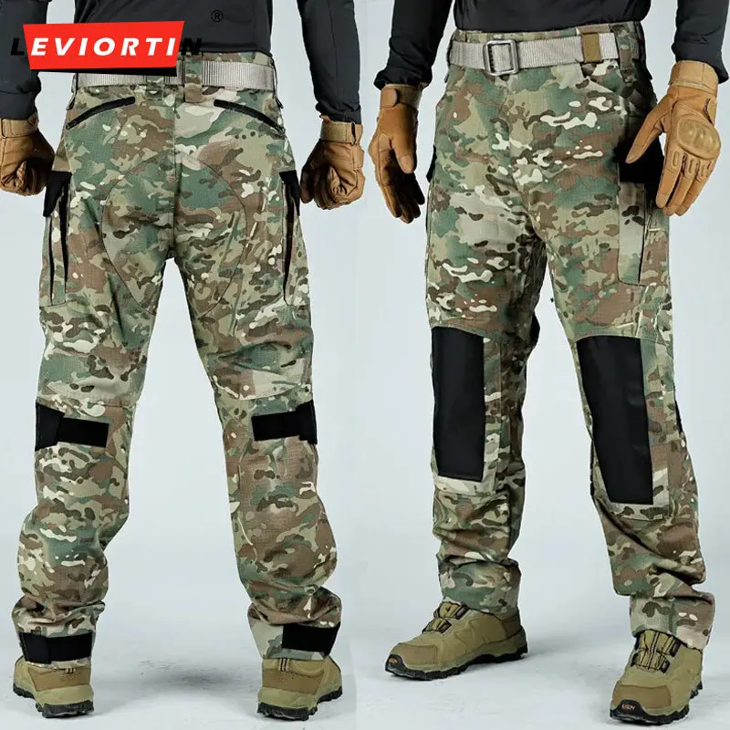 Men's Tactical Pants Multi Pocket Wear Resistant Trousers Functional Commuter Cargo Pants Male Outdoor CS Training Work Pants