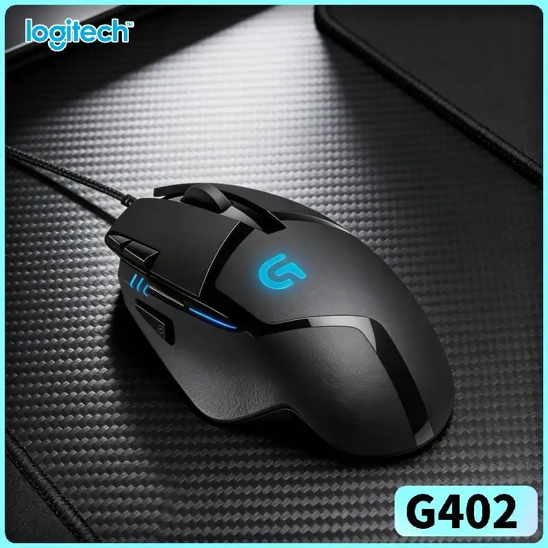 Professional Logitech G402 Gaming Mouse 8 Custom Buttons 500 IPS 20M Clicks 4 DPI Settings Anti-Slip Design