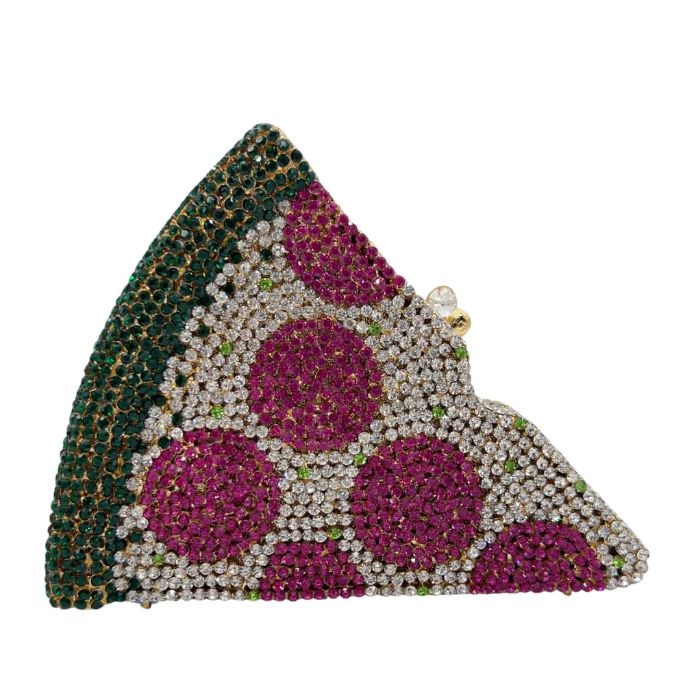 Pizza Diamond Clutch Pizza Diamond Dinner Bag Party Banquet Diamond Clutch Girl Bag Sac De Marque Luxe Femme Billeteras De Mujer