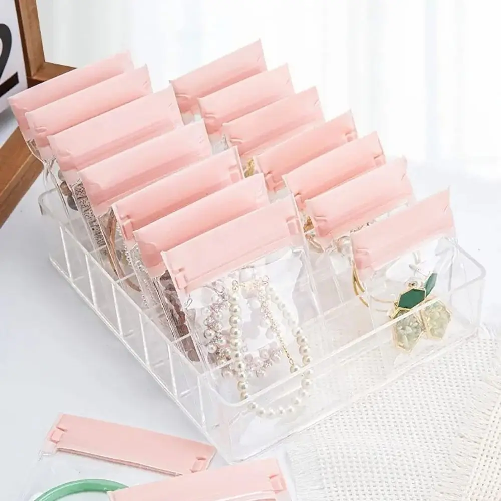 5Pcs Multifunctional Transparent Jewelry Zip Lock Bags Self Sealing Frosted Jewelry Pouch Waterproof Jewelry Packaging