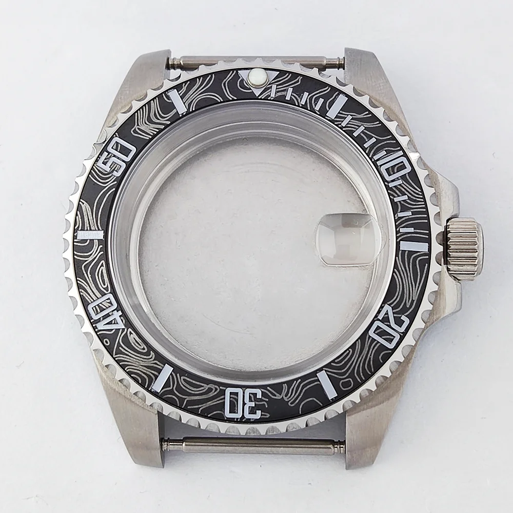 40mm Case NH35 Case Carbon Patterned Bezel Case Sapphire Glass Waterproof Case Suitable for 28.5mm Dial NH35 Watch Case