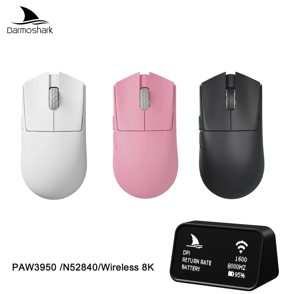 Darmoshark M3Micro V2 Gaming Mouse PAW3950 Dual 8K Wireless Game Macro Small Hand Mouse Nordic N54L 30Kdpi 42g Lightweight Mice
