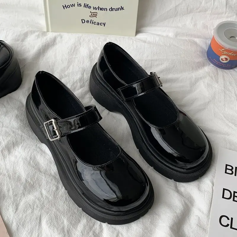 New autumn-summer Mary Jane Japanese-style women's versatile British-style thick-soled round-toe shoes