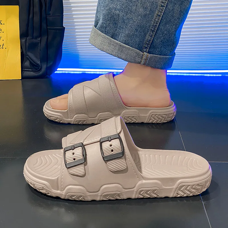 Fanceey Summer New Men Sandals Indoor Slippers Bathroom Flip Flops Breathable Outdoor Beach Flat Sandals Casual Shoes Seaside