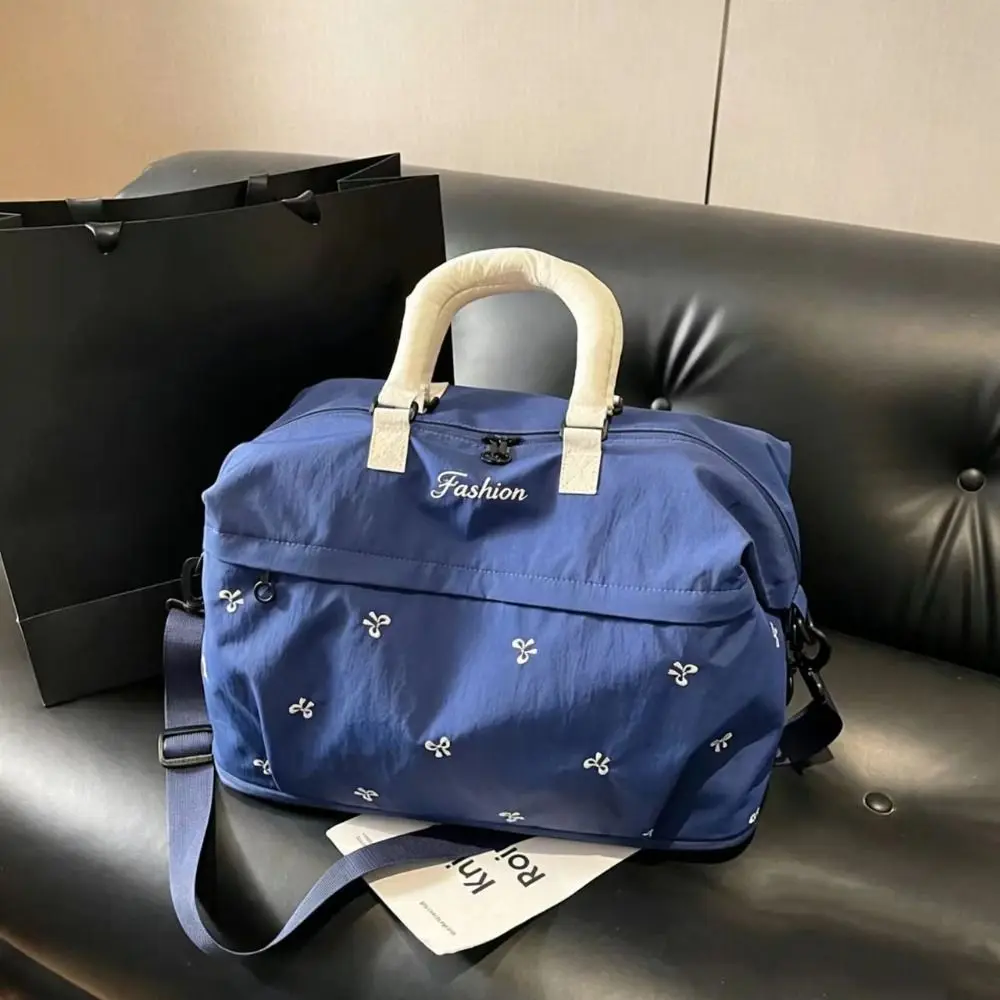 Large Capacity Travel Luggage Bag Bowknot INS Gym Shoulder Bag Dustproof Lightweight Dry Wet Separation Bags Short Trip