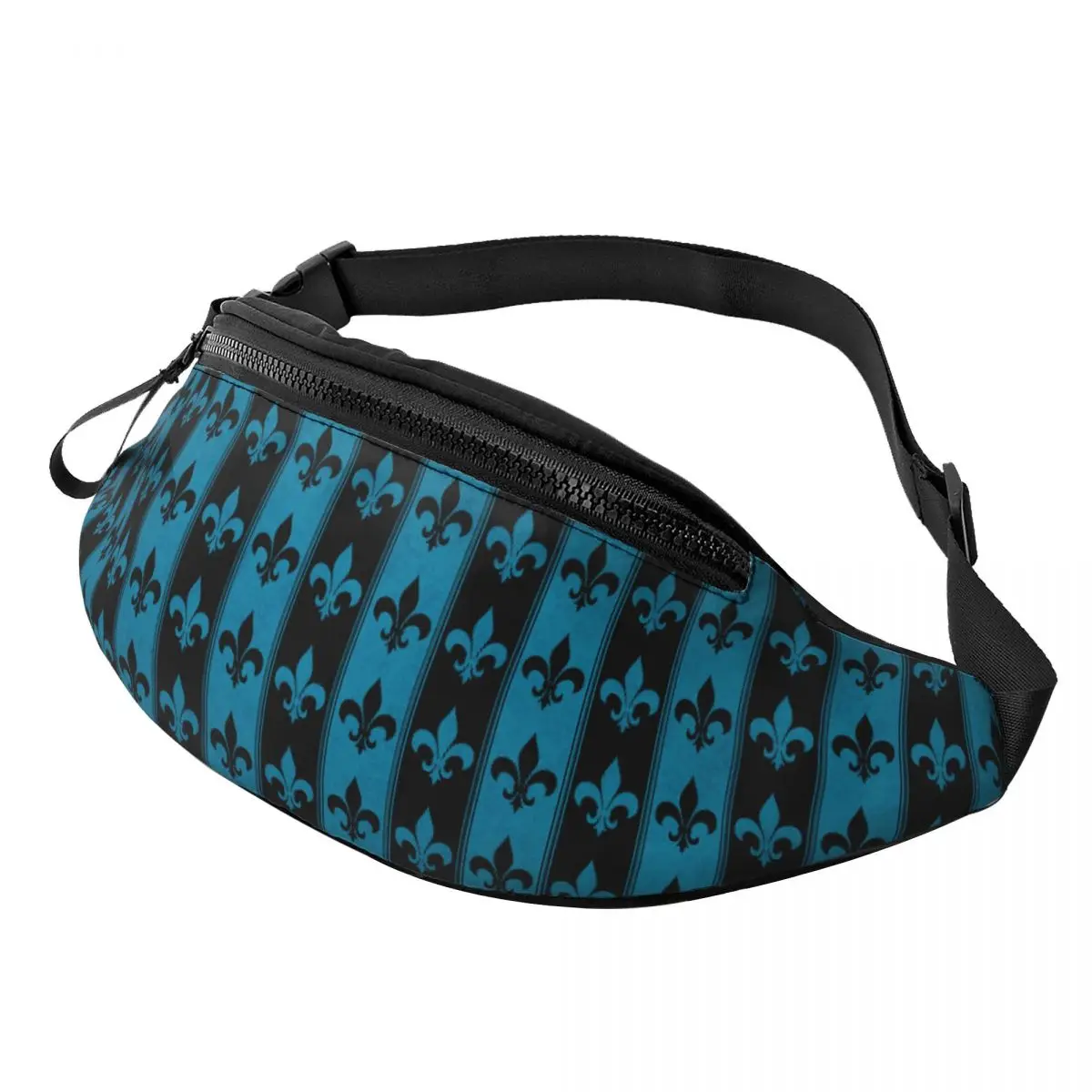 Custom Casual Lily Flower Fleur De Lis Fanny Pack for Travel Hiking Men Women Crossbody Waist Bag Phone Money Pouch